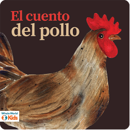 a painting of a chicken over a dark background.